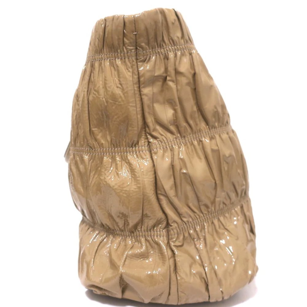 Prada Vernice Gaufre Tote Camel Patent Leather Large Shoulder Bag - Picture 3 of 12